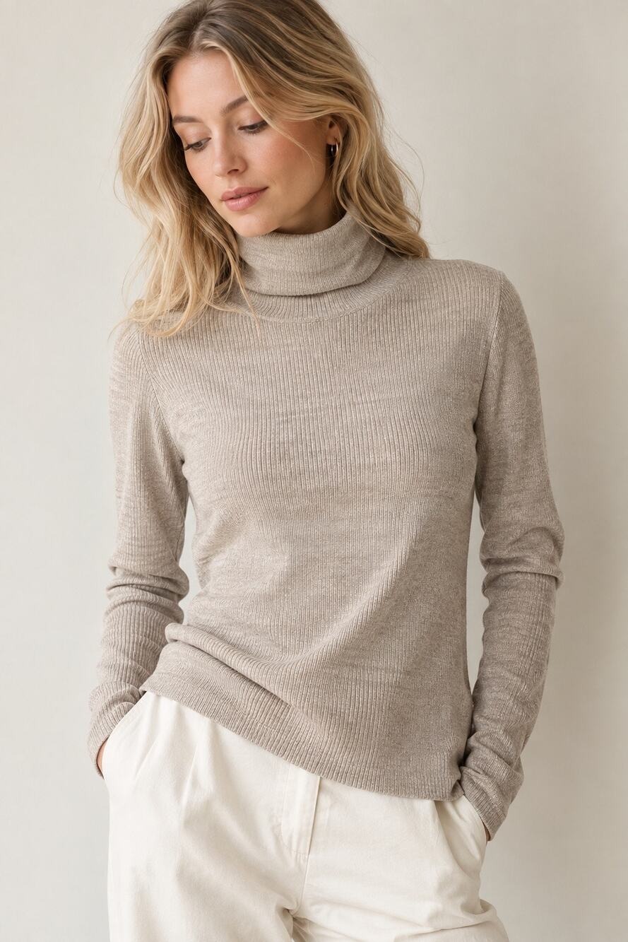 New J.Crew 100% Merino Wool Turtleneck Sweater M Oatmeal Quiet Luxury Preppy